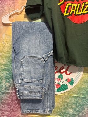 SO Men's Washed Blue Carpenter Jeans - Relaxed Fit